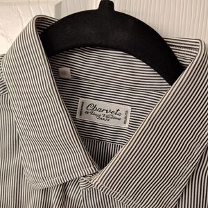 Charvet Black and White Striped Men's Shirt
